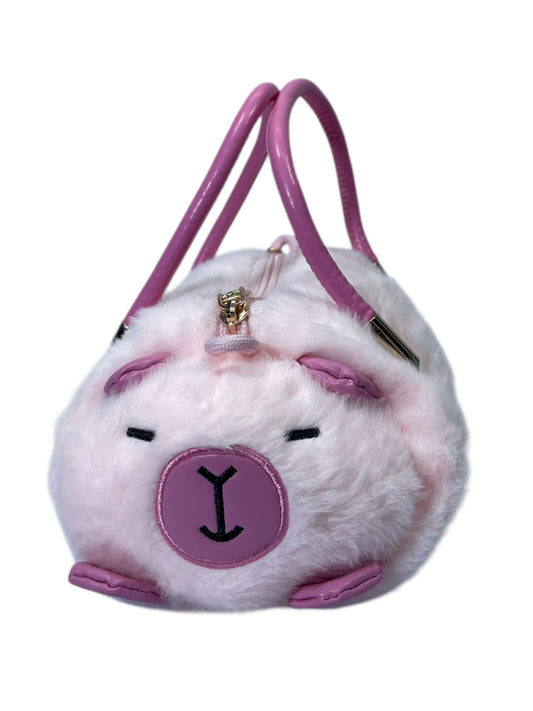 Bolso Capibara blanco y morado 14 CM MS006